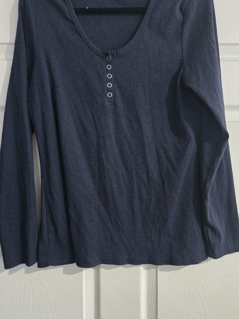 Classic Navy Long Sleeve Henley Top